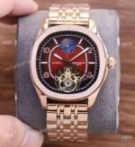 Copy Patek Philippe Tourbillon Rose Gold Red Dial Watches 41 mm